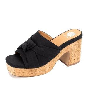 Like New Yellow Box “Ordo” Black Platform Slide Sandals – Size 9.5